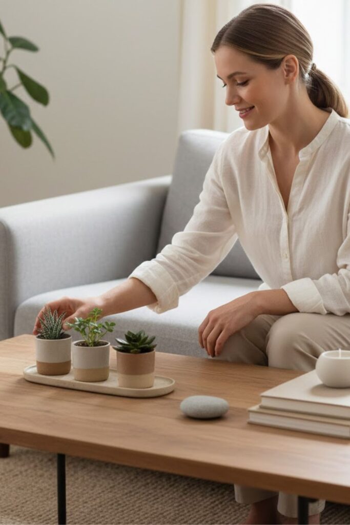 2. Style Your Coffee Table with Compact Plants