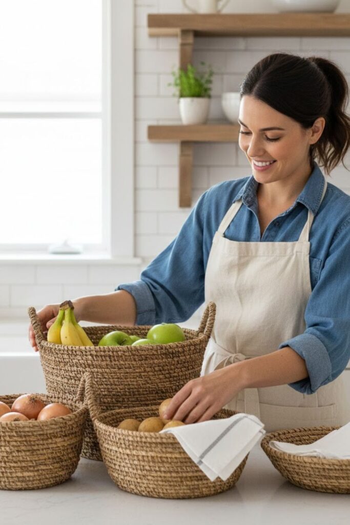 2. Woven Basket Storage