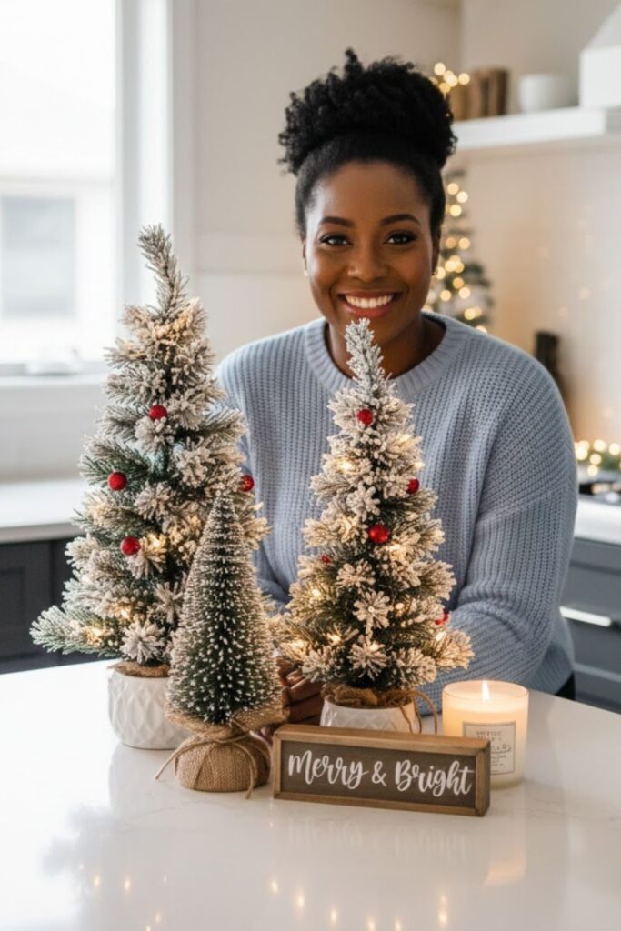 3. Add Mini Christmas Trees for Instant Cheer