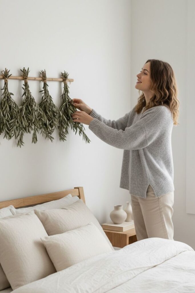 3. Dried Olive Branches as Wall Display