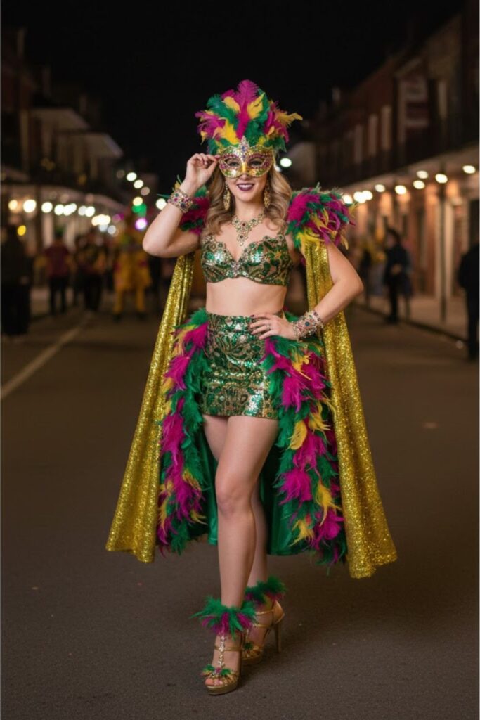 3. Feathered Carnival Costume