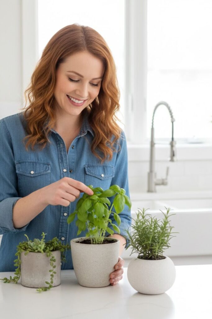 3. Fresh Greenery in Simple Planters