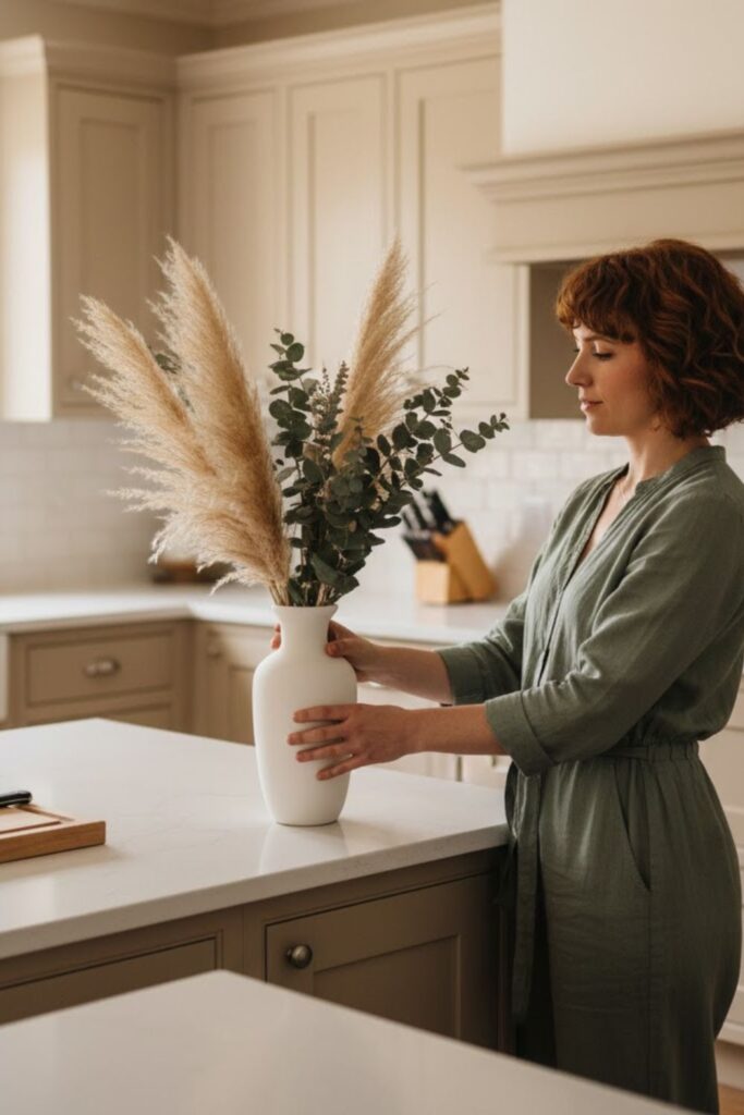 3. Tall Vase with Seasonal Stems