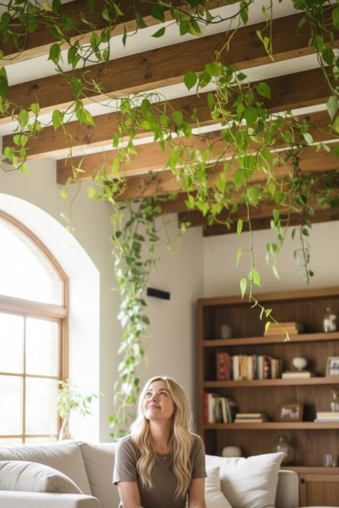 3. Trailing Vines Across Ceiling Beams