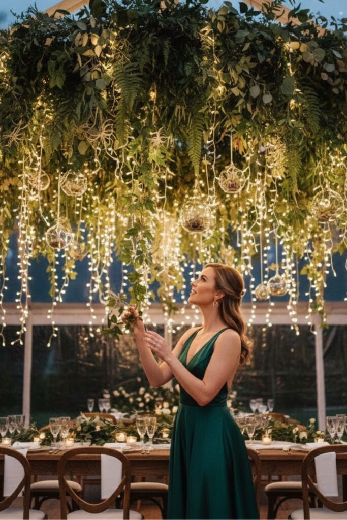 3. Use Hanging Greenery Installations