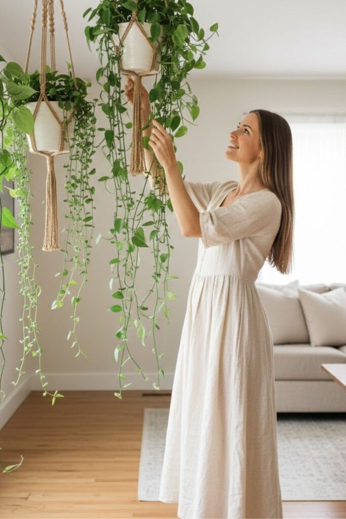 3. Use Hanging Plants for Vertical Drama