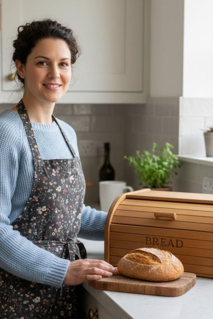 3. Wooden Bread Boxes with Aged Character