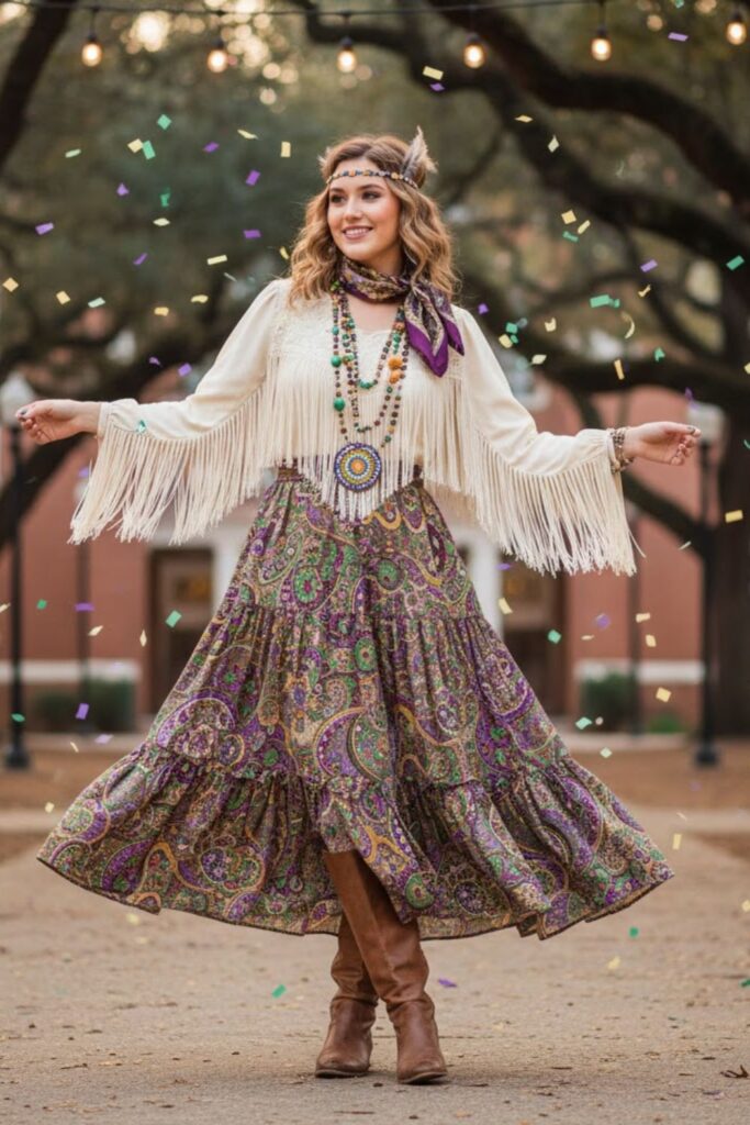 4. Bohemian Mardi Gras Look