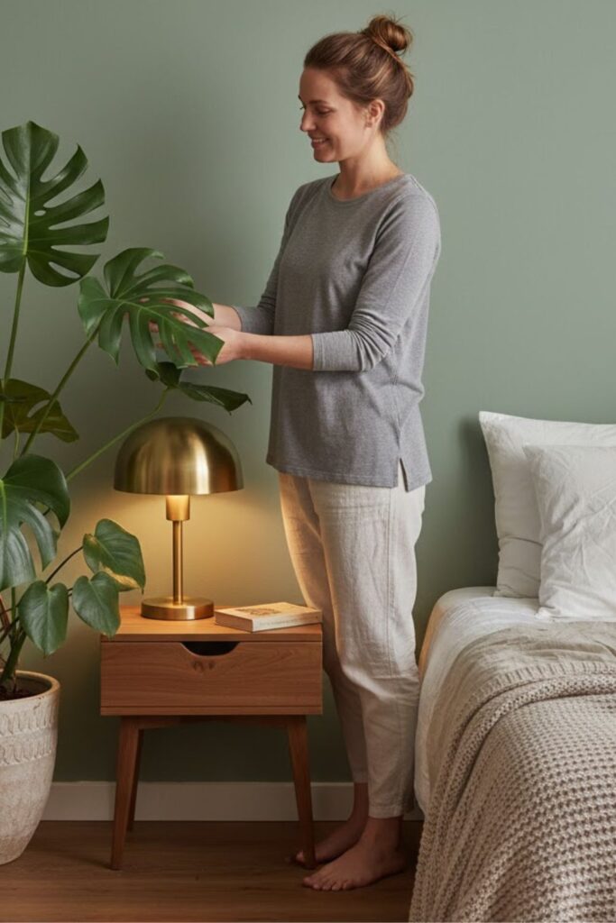 4. Decorate Bedroom Corners with Monstera Plants