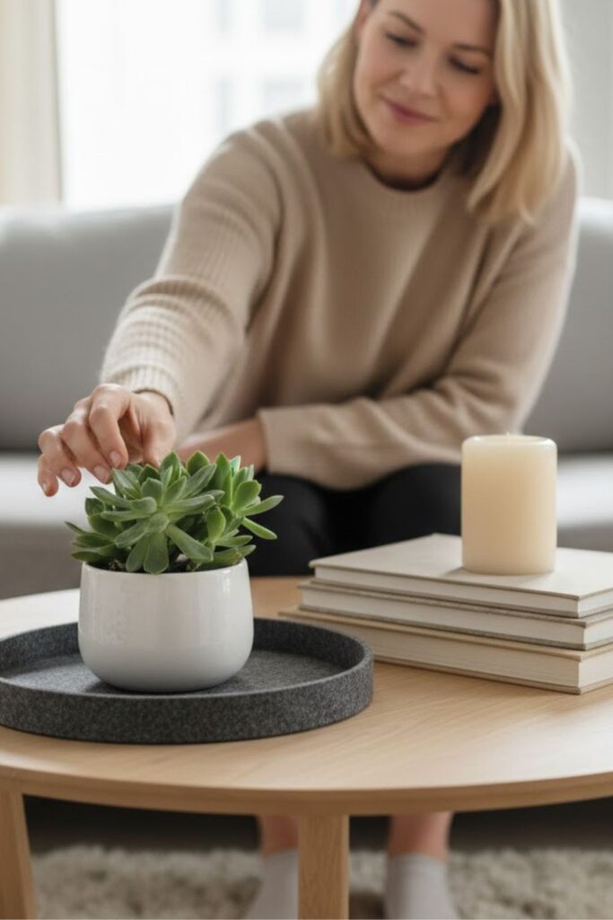 4. Decorate a Coffee Table with Greenery