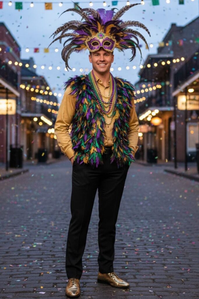 4. Feathered Vest and Trousers
