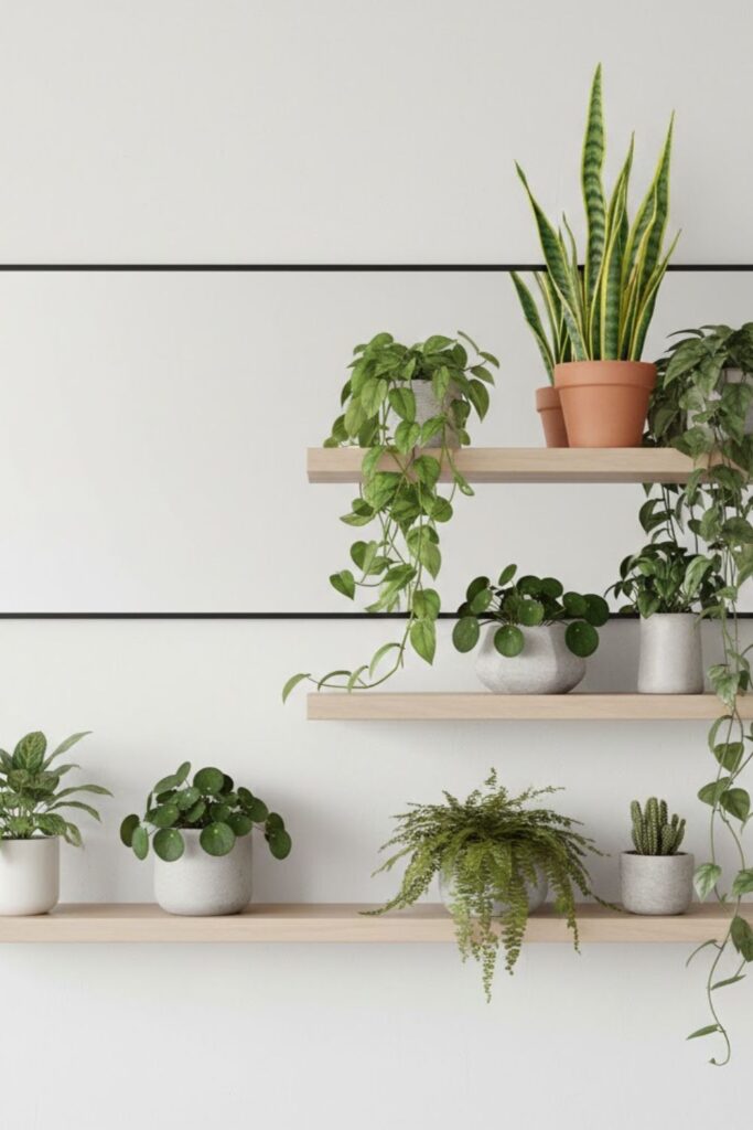 4. Floating Shelf Mirror Combo