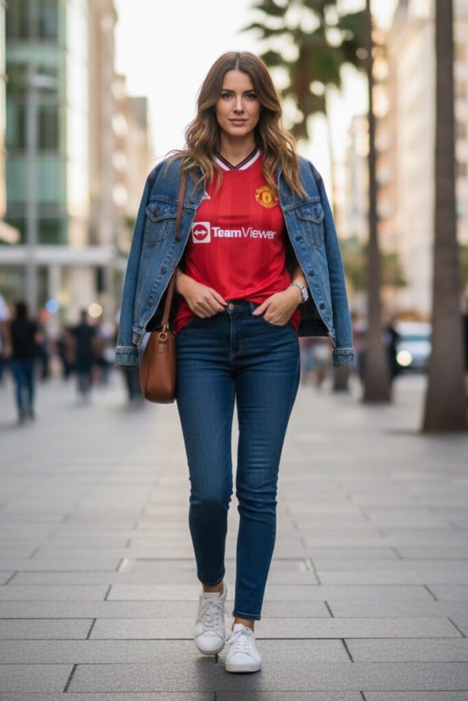 4. Layered Look with a Denim Jacket