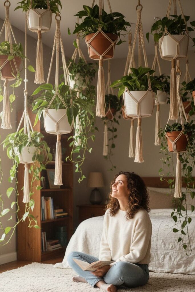 4. Macramé Plant Hangers for Boho Style