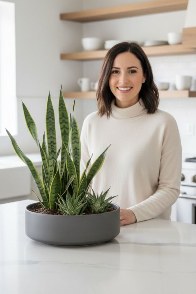 4. Modern Planter with Greenery