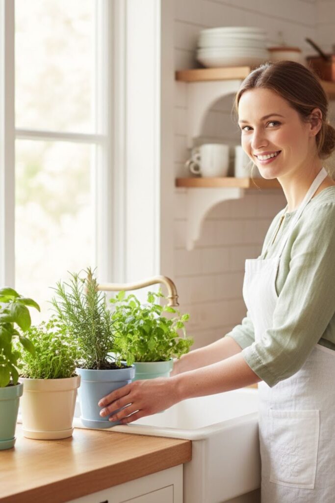 4. Potted Herbs for Freshness and Function