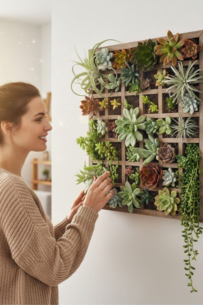 4. Recycled Frame Succulent Wall