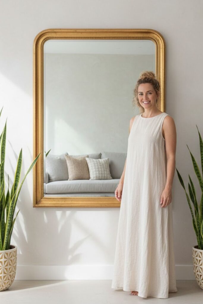 4. Use Snake Plants to Frame a Mirror