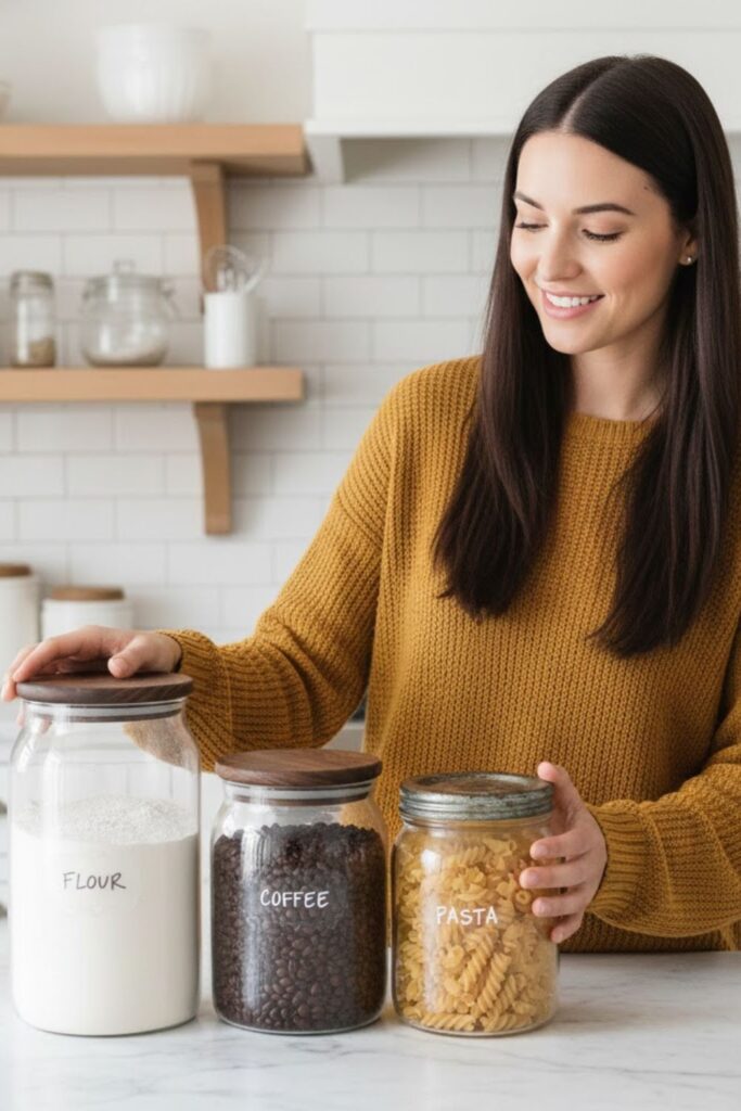 5. Add Glass Jars for Storage and Style