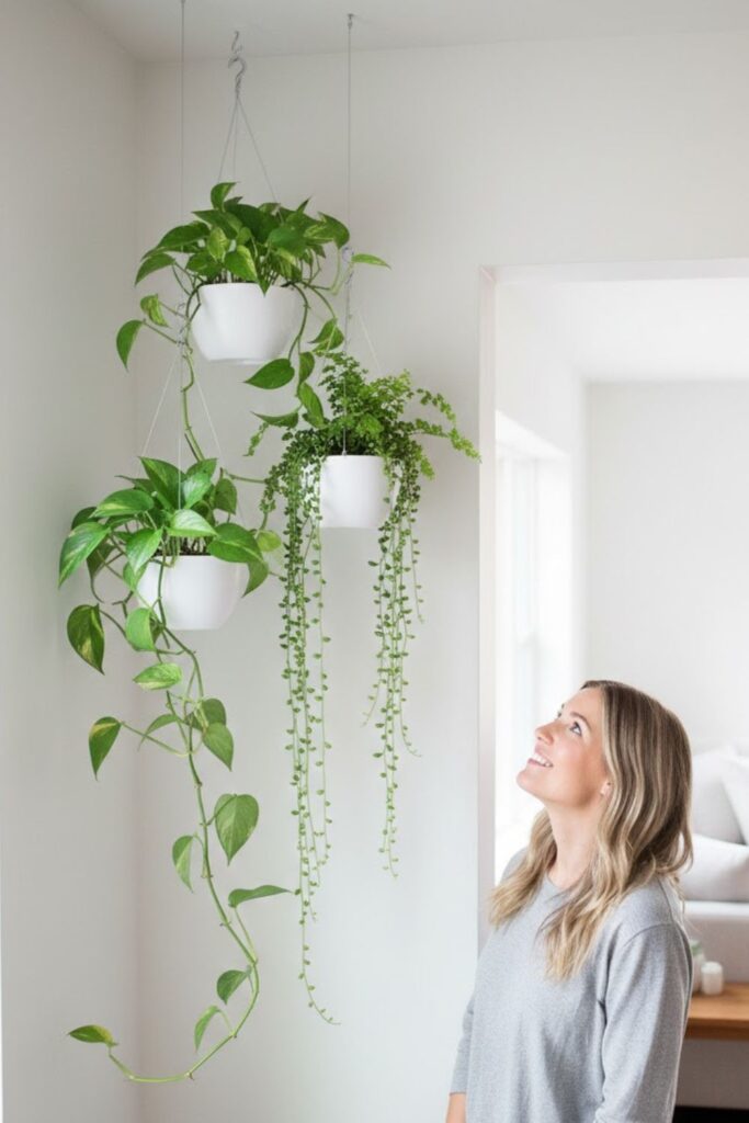 5. Ceiling Corner Greenery Displays