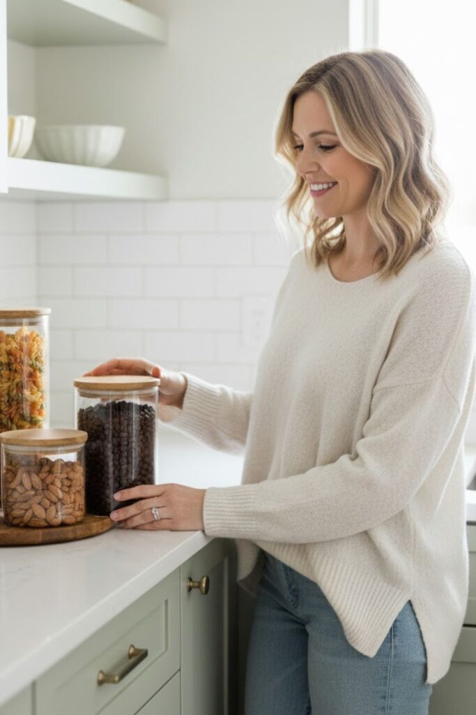 5. Earth-Toned Glass Jars