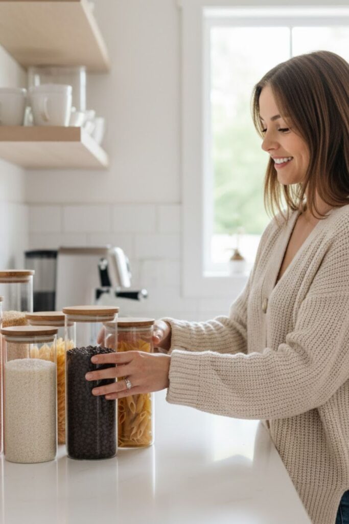 5. Glass Jars for Light and Airy Storage