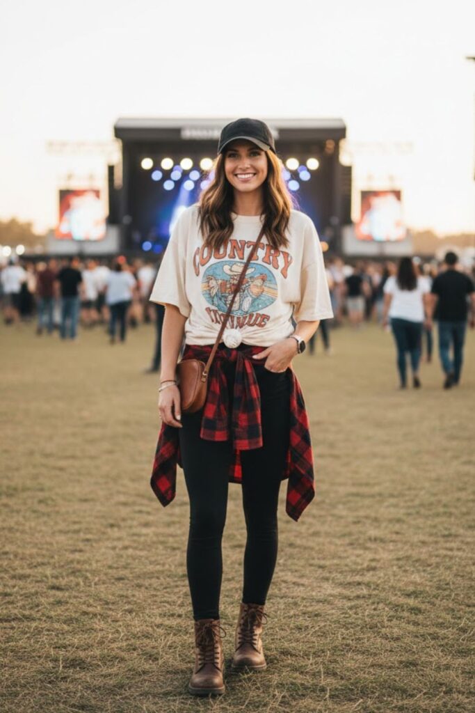 5. Leggings and Oversized Tee