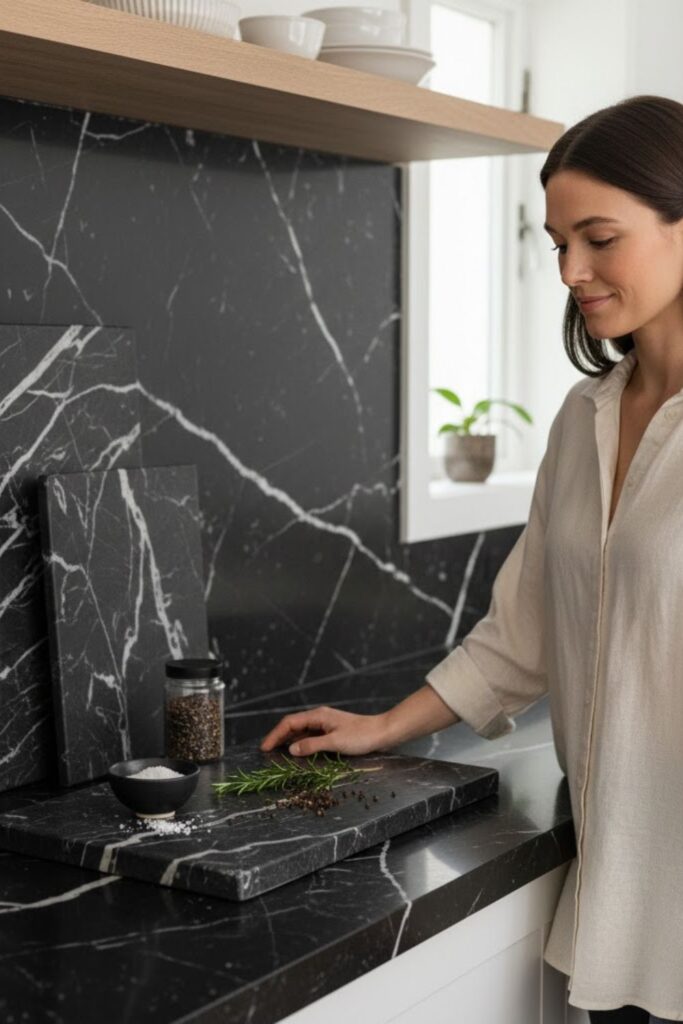 6. Black Marble Cutting Boards