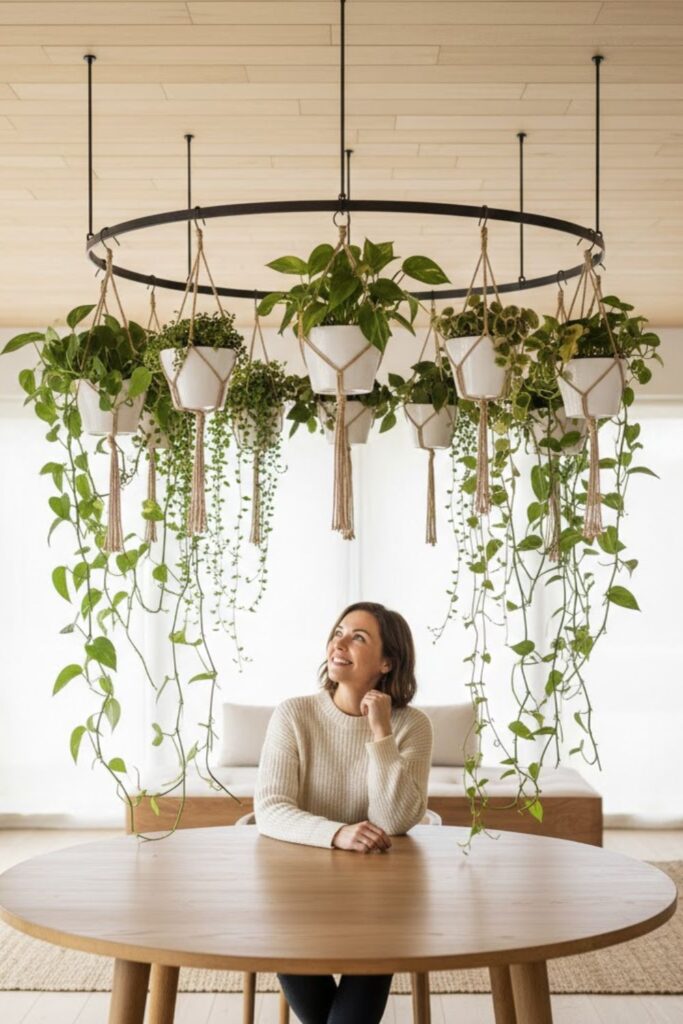6. Circular Hanging Plant Arrangements