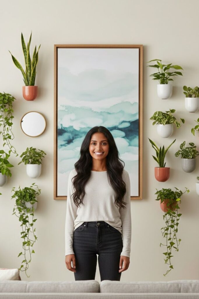 6. Frame Artwork with Plant Wall Decor