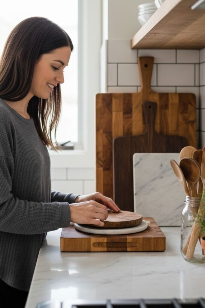 6. Layered Cutting Boards for Texture