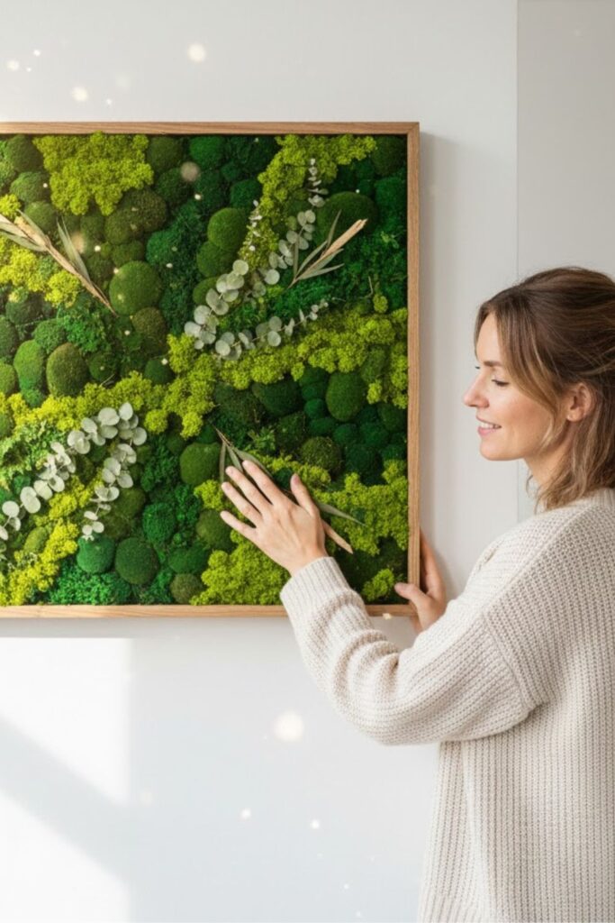 6. Moss Art Frames with Natural Texture