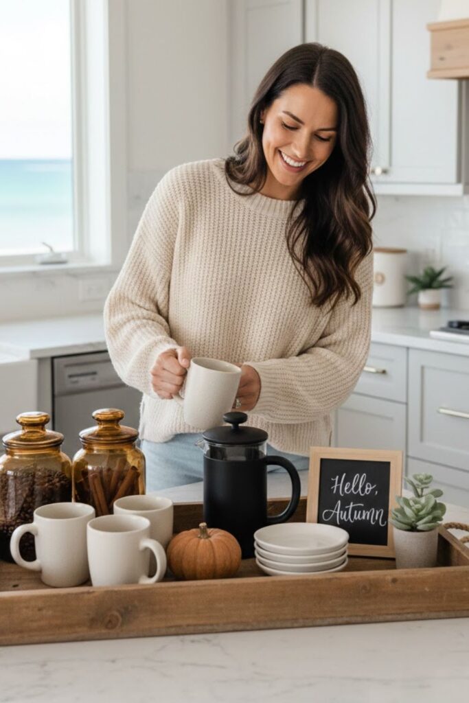 6. Style a Cozy Coffee or Tea Station