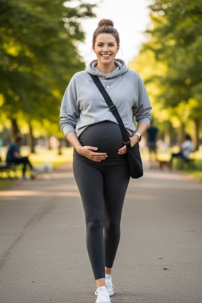 7. Maternity Leggings with Hoodie