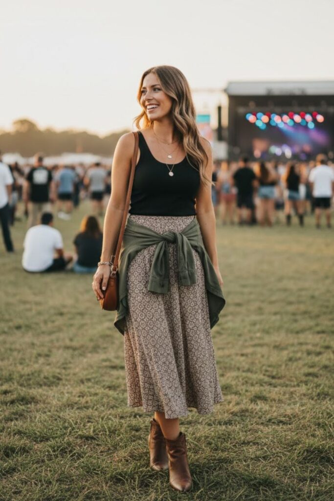 7. Midi Skirt and Tank Top