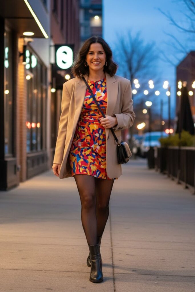 7. Mini dress with oversized blazer