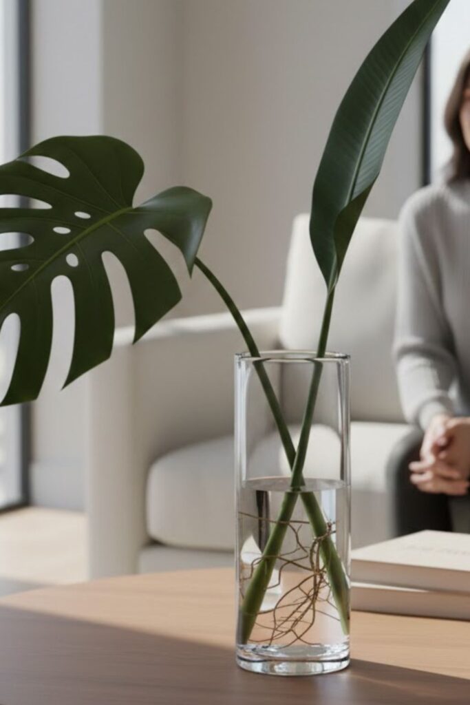 7. Minimalist Glass Vase Arrangement
