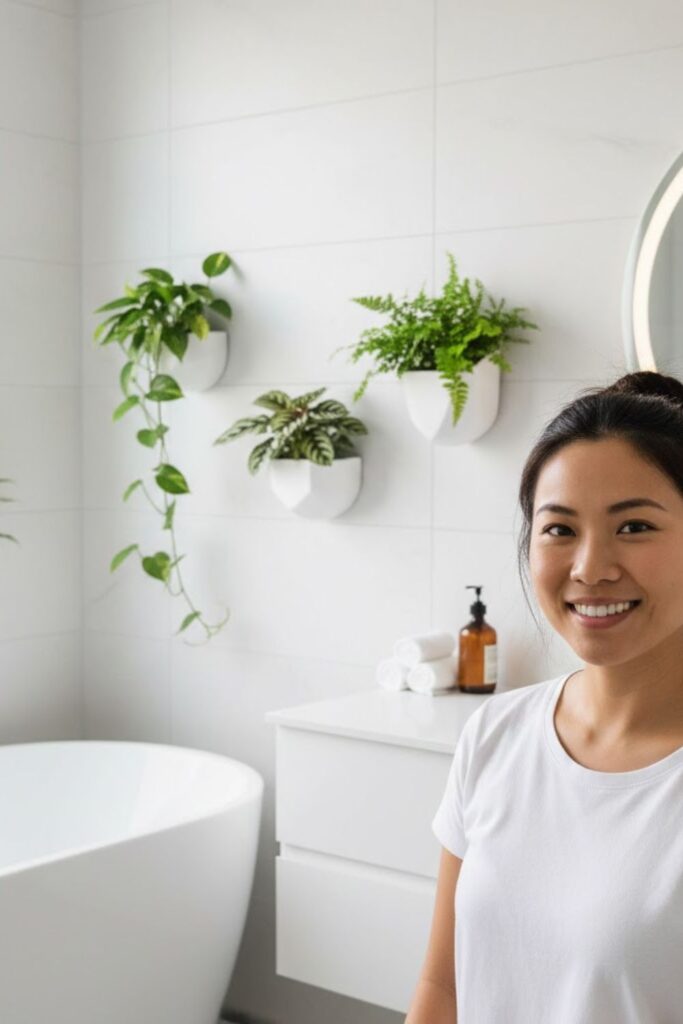 8. Add Plant Wall Decor to Bathrooms