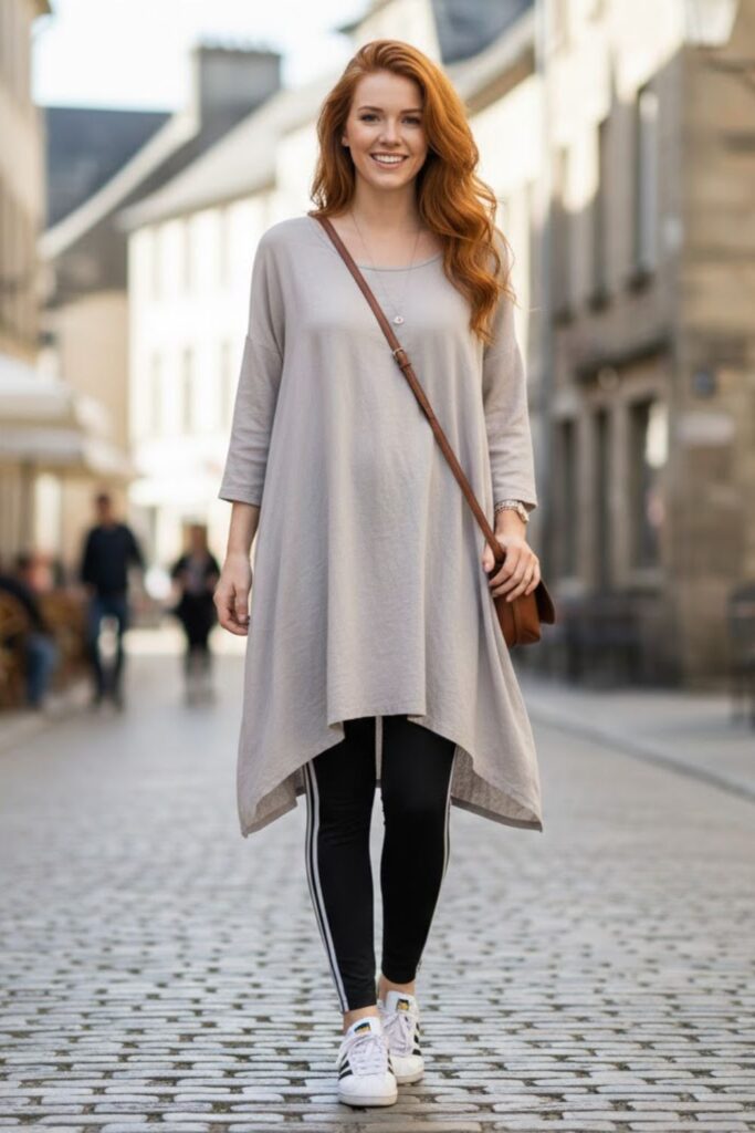 8. Adidas Leggings with Tunic Top