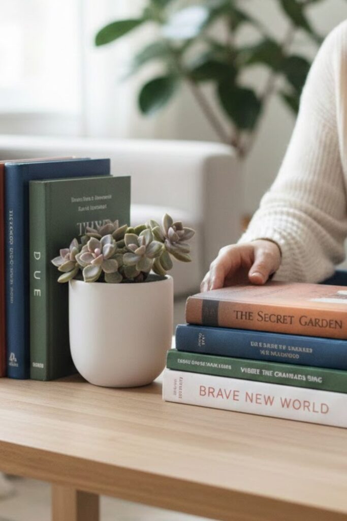 8. Book and Plant Combo Display