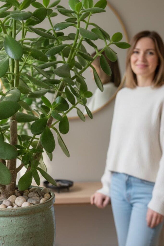 8. Combine Jade Plants with Pebble Top Dressing