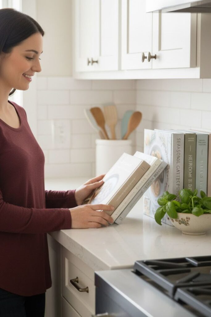 8. Cookbook Display with Decorative Support