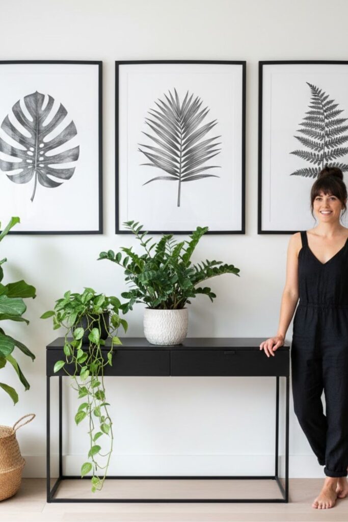 8. Create a Monochrome Plant Art Display