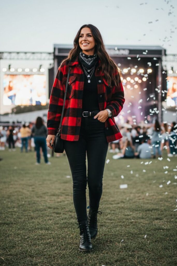 8. Flannel Jacket with Black Jeans