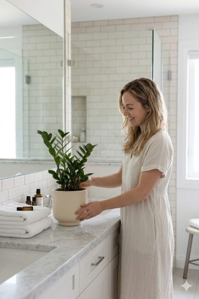 8. Highlight It in a Bright Bathroom