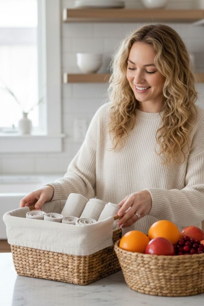 8. Incorporate Woven Baskets