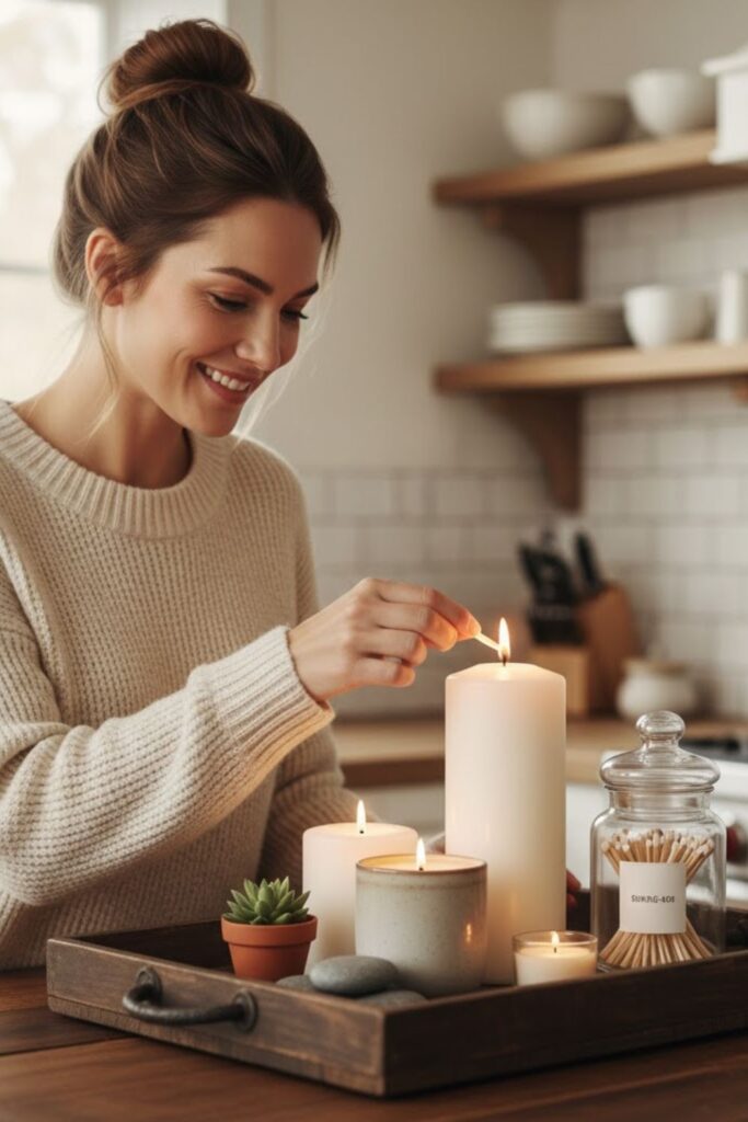 8. Scented Candle Tray Display
