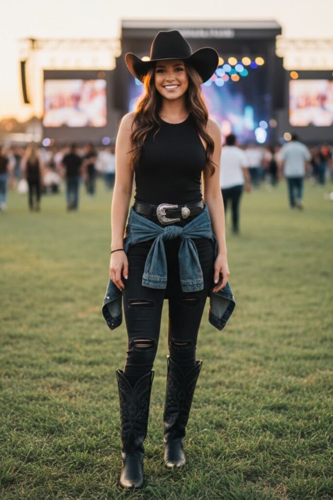 9. All-black base with western accessories