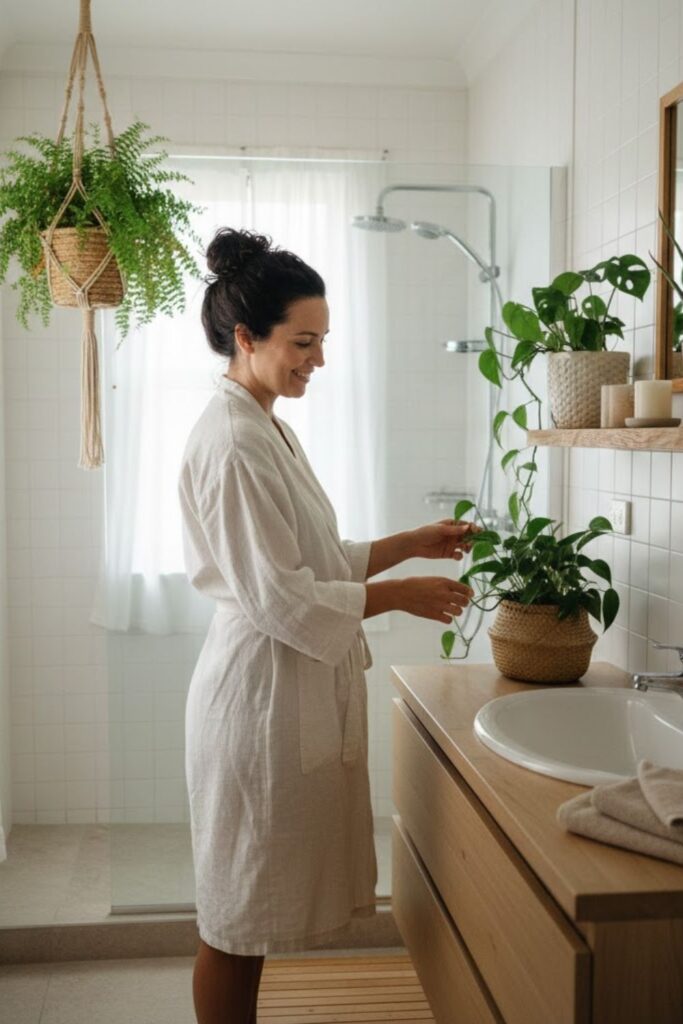 9. Bathroom Boho Greenery