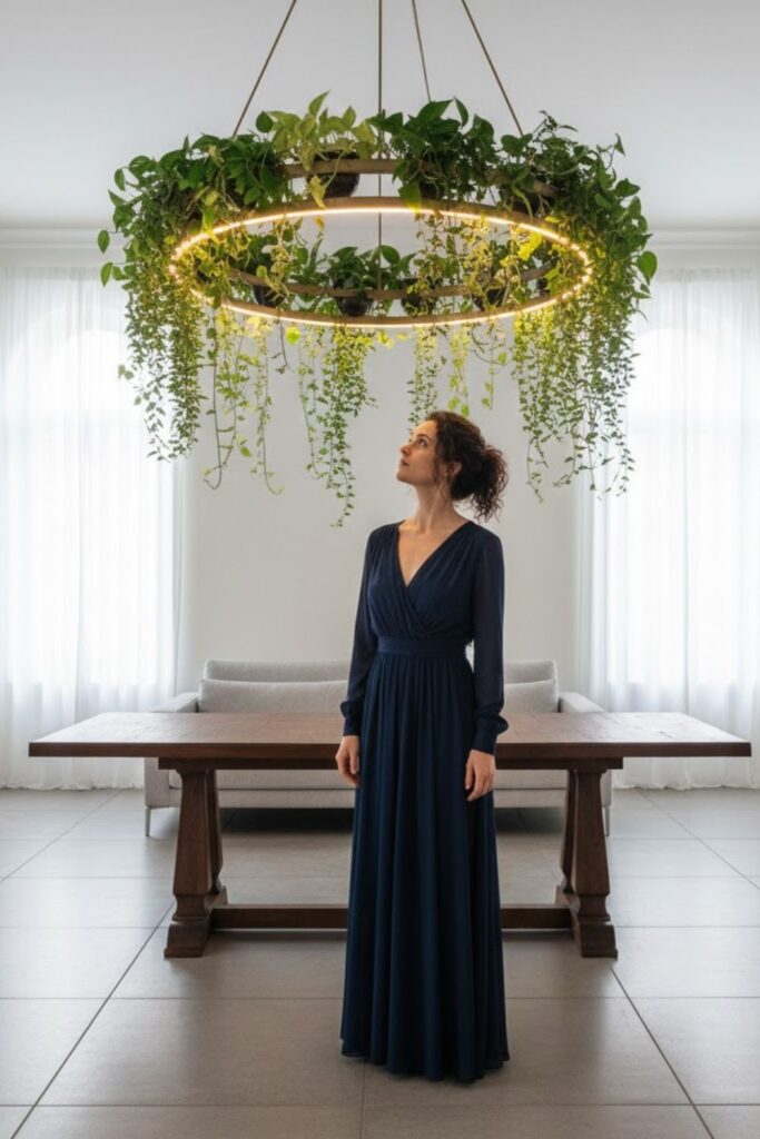 9. Ceiling Plant Chandeliers